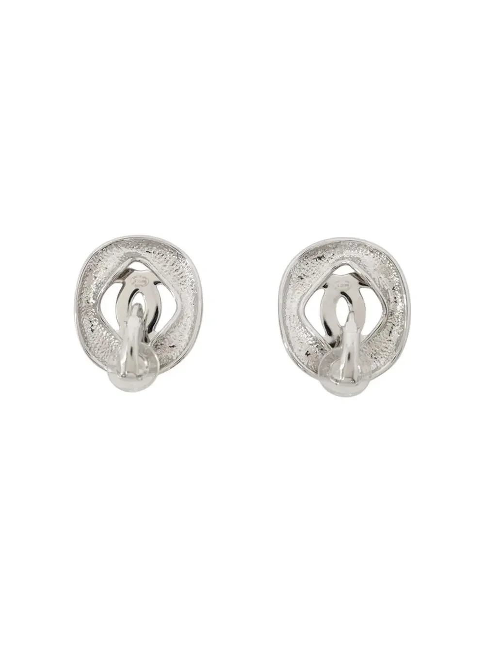 Chanel Cc Logo Clip-On Earrings Silver- #357592C10B